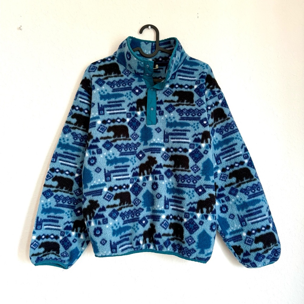 Vintage 90’s LL Bean fleece 1/4 snap pullover - 80’s Patagonia style Synchilla